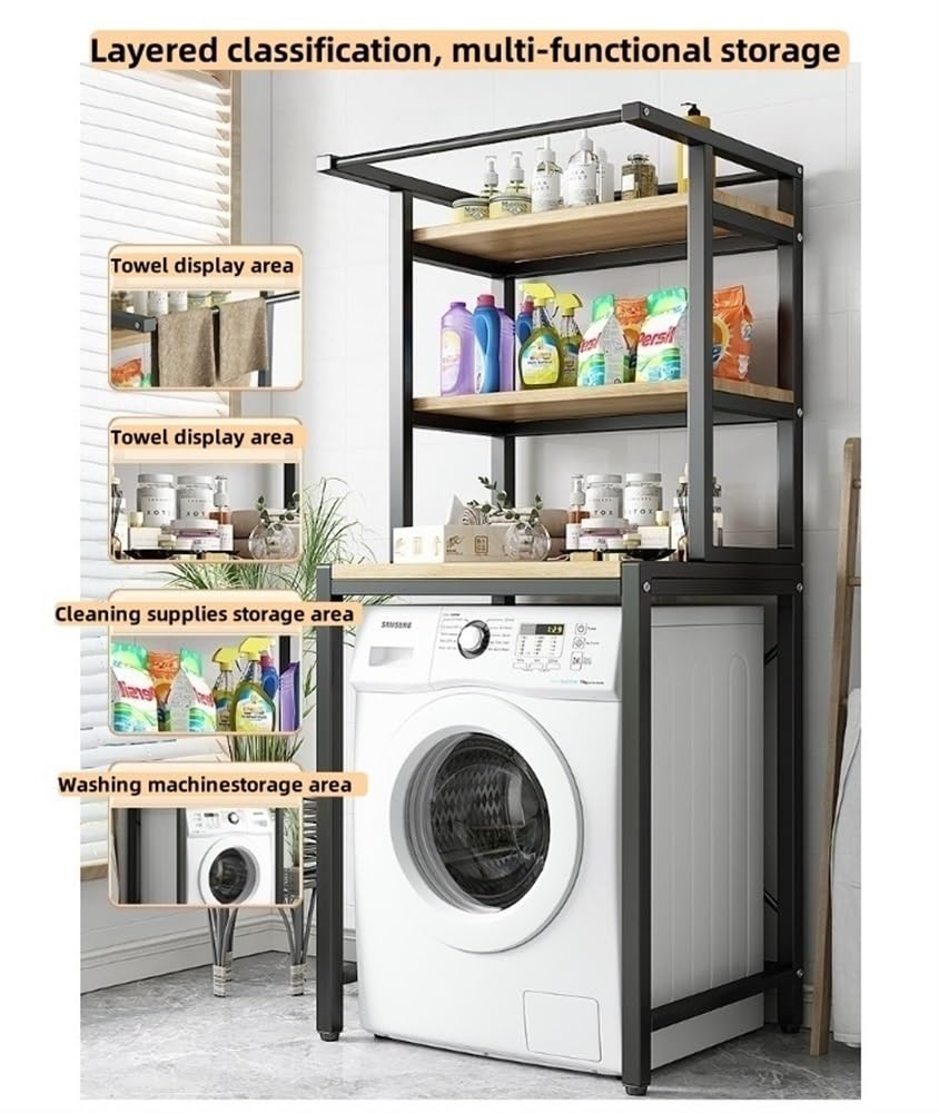 Amazon｜WSZDRH 3段ランドリー整理棚 洗濯機&乾燥機上収納 洗濯機